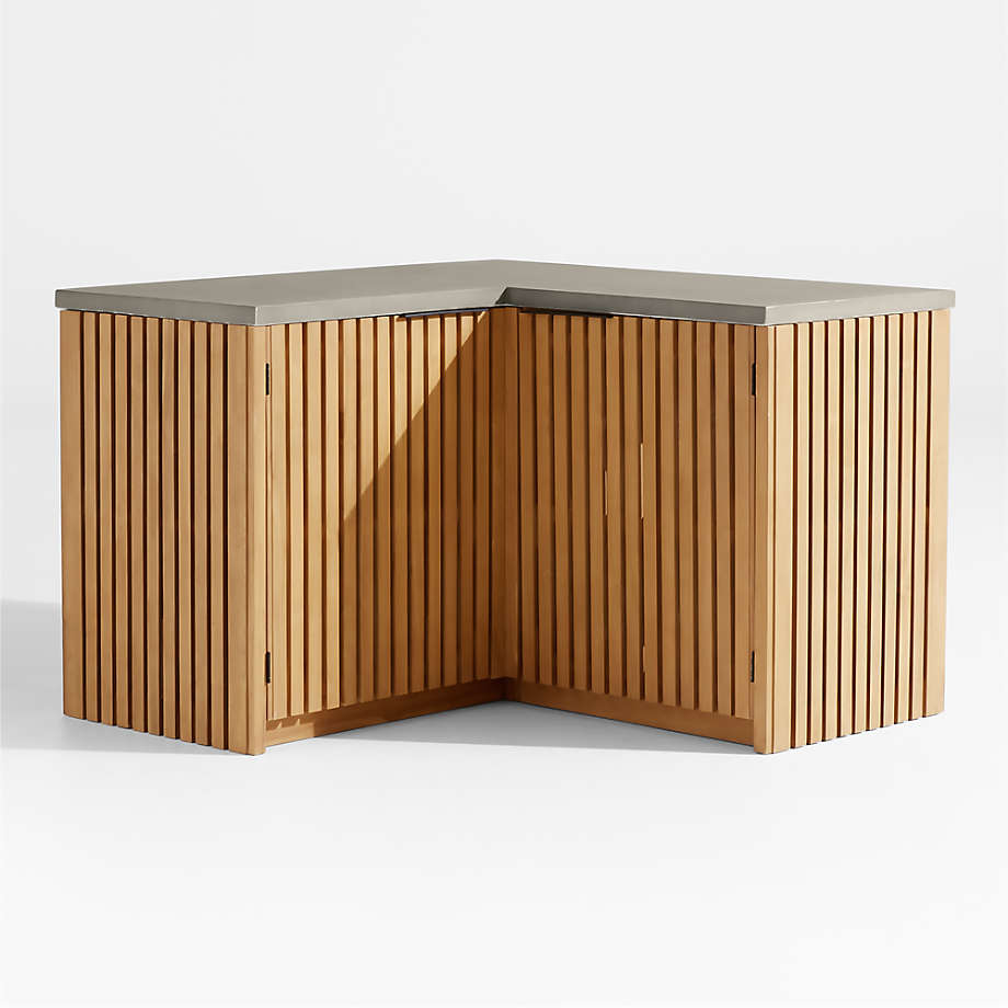 Batten Corner Teak Outdoor Dining Set + Reviews Crate & Barrel