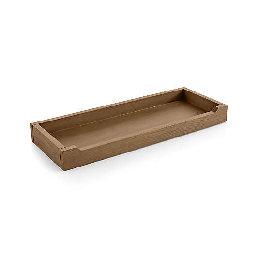 Batten Brown Oak Flat Storage Wall Shelf