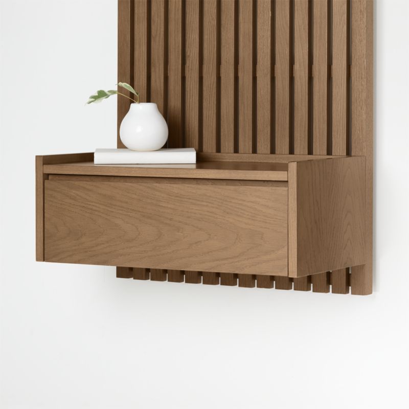 Batten Brown Oak Floating Nightstand - image 2 of 9