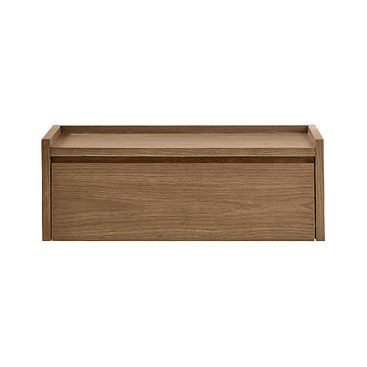 Batten Brown Oak Floating Nightstand