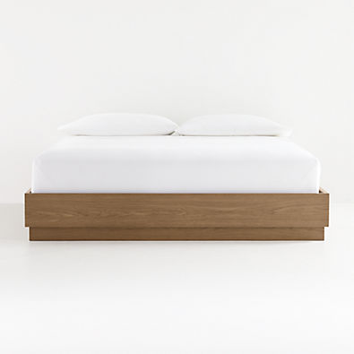 View Batten Brown Oak King Plinth-Base Bed details