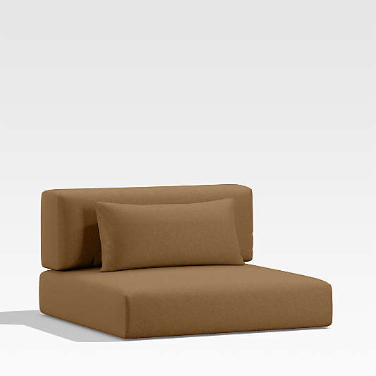 Replacement Batten Cast Teak Brown Sunbrella ® Outdoor Armless Chair Cushion