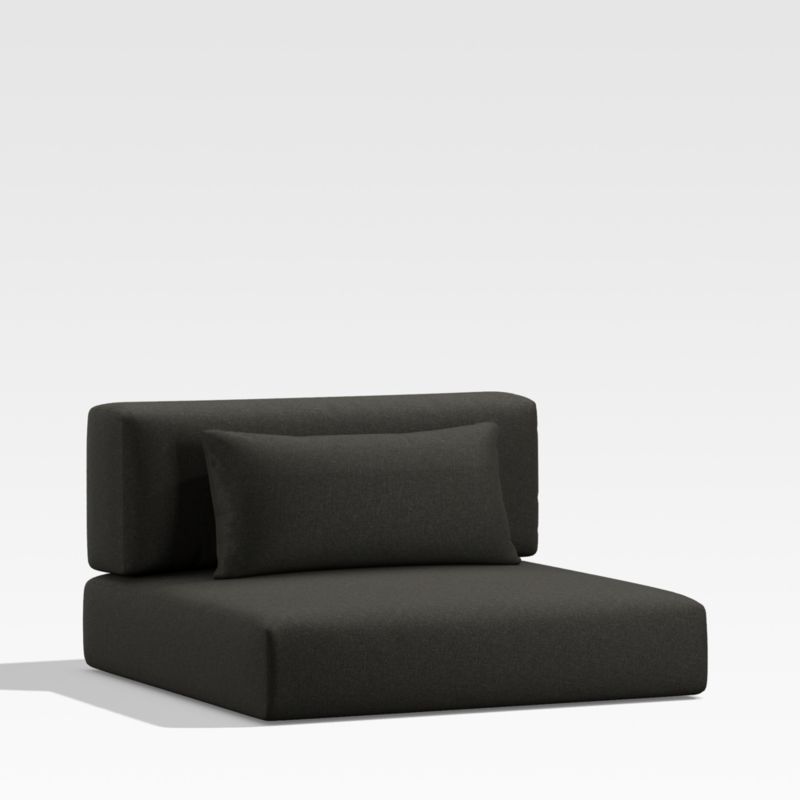 Batten Charcoal Grey Outdoor Armless Chair Cushion