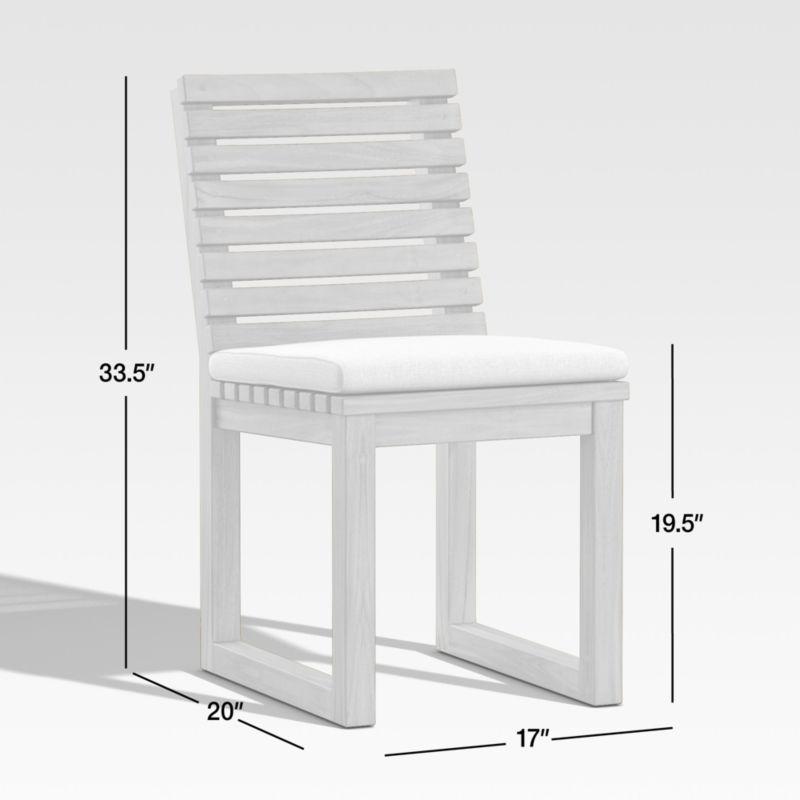 View Batten Outdoor Dining Side Chair with Oat Sunbrella ® Cushions - image 3 of 13