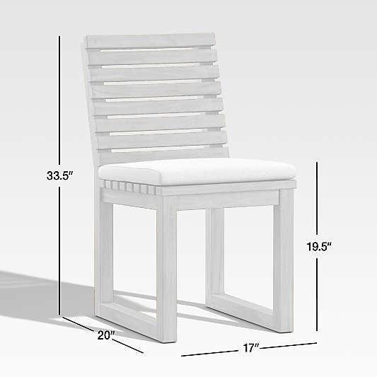 Batten Outdoor Dining Side Chair with Oat Sunbrella ® Cushions