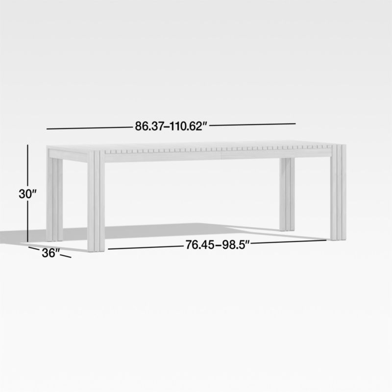 View Batten 86"-110" Natural Teak Extendable Outdoor Dining Table - image 4 of 11