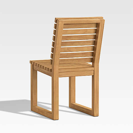 Batten Teak Outdoor Side Chair