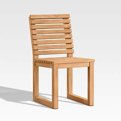 Batten Natural Teak Outdoor Dining Chair