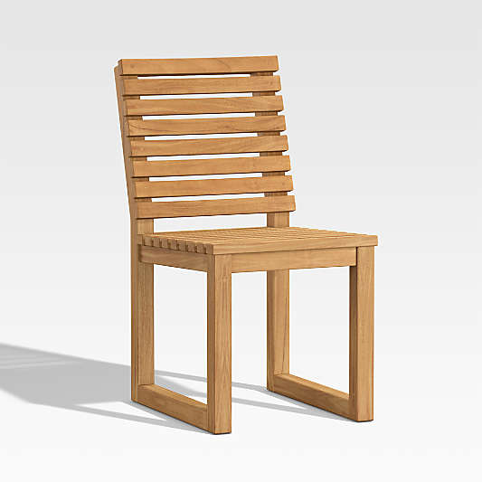 Batten Teak Outdoor Side Chair