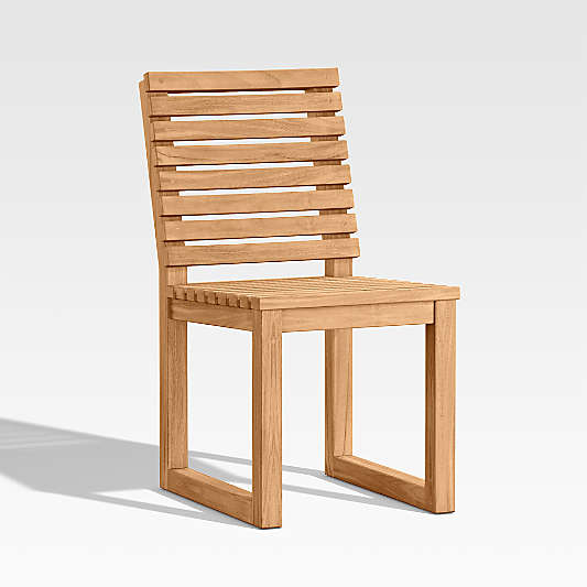 Batten Teak Outdoor Side Chair