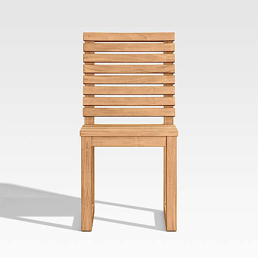 Batten Natural Teak Outdoor Side Chair