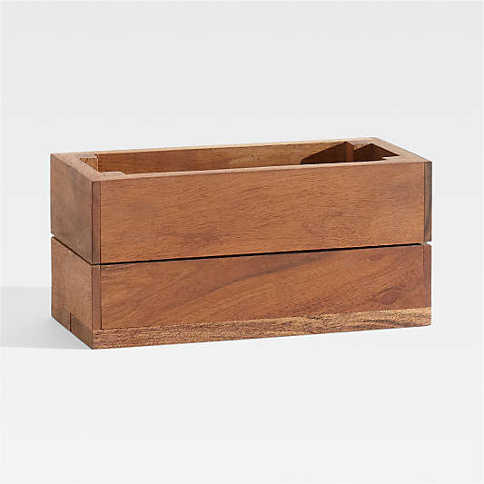 Batten Small Acacia Wood Wall-Mounted Planter Box