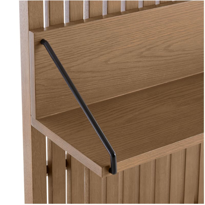 Batten Brown Oak Reversible Storage Wall Shelf