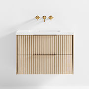 Bluff 36" Bleached Ash and Off White Quartz Single Vanity