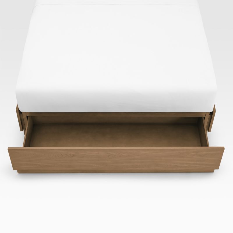 Lafayette 48" Mist Grey Upholstered King Headboard with Batten Oak Storage Bed Base