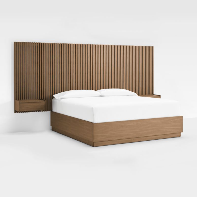 Batten Brown Oak King Plinth-Base Storage Bed, Panels and Nightstands - image 3 of 8