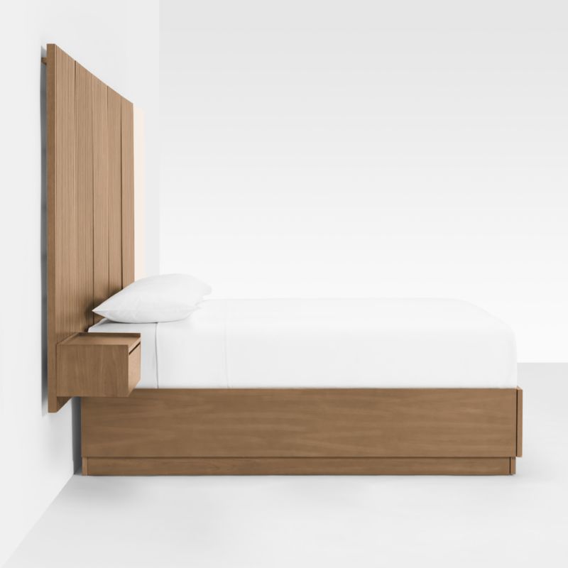 Batten Brown Oak King Plinth-Base Storage Bed, Panels and Nightstands - image 4 of 8