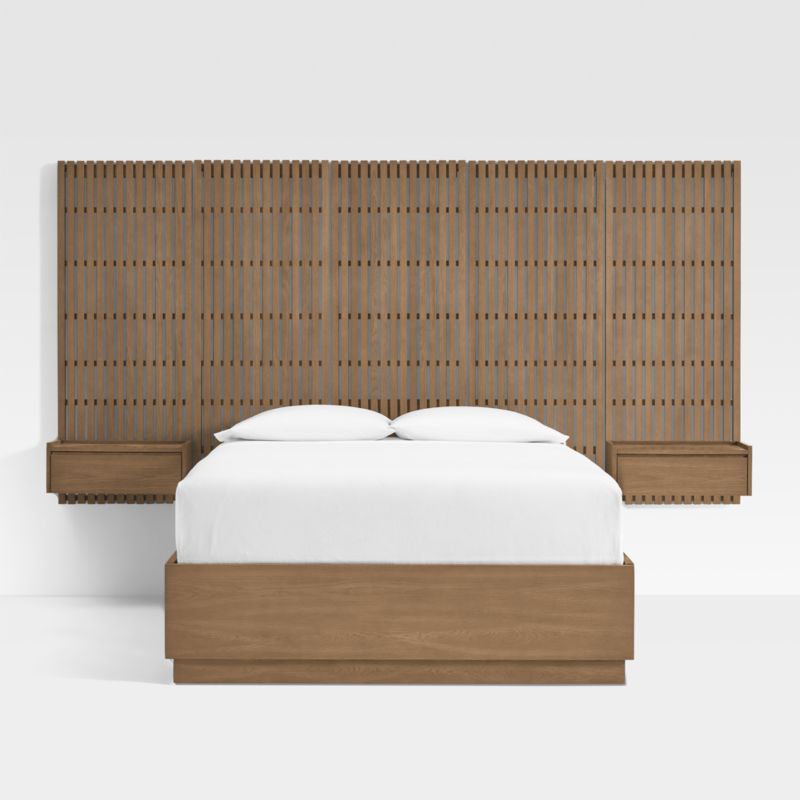 Batten Brown Oak King Plinth-Base Storage Bed, Panels and Nightstands - image 2 of 8