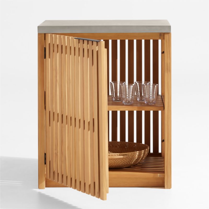 Batten Single Teak Outdoor Kitchen Cabinet Set - image 6 of 10