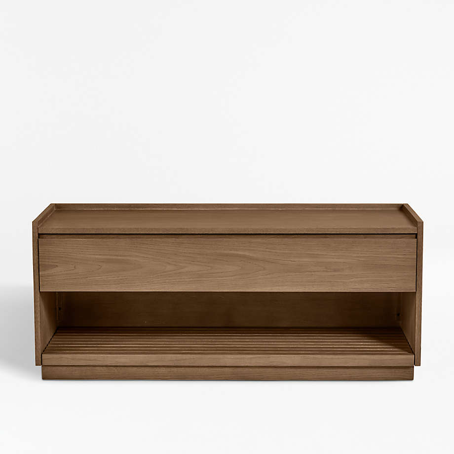 Batten Brown Oak Storage Bench + Reviews Crate & Barrel Canada