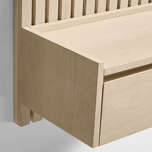 Batten 60" White Oak Panel and Floating Drawer Set