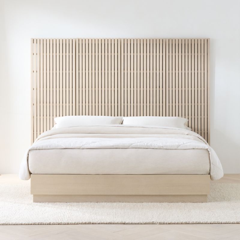 Batten White Oak King Plinth-Base Bed - image 2 of 10