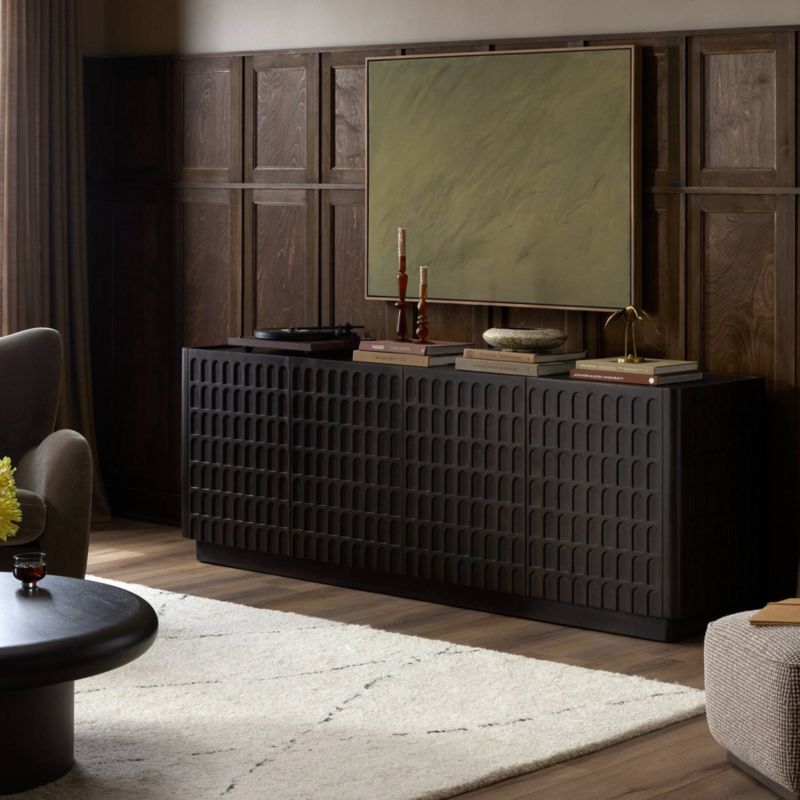 Baxley 87" Vintage Brown Media Console - image 1 of 10