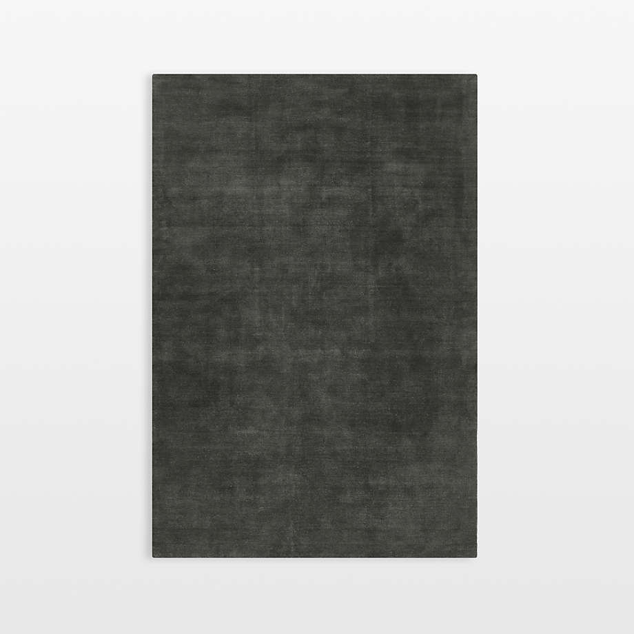 Baxter Carbon Grey Wool Area Rug 9'x12' + Reviews Crate & Barrel
