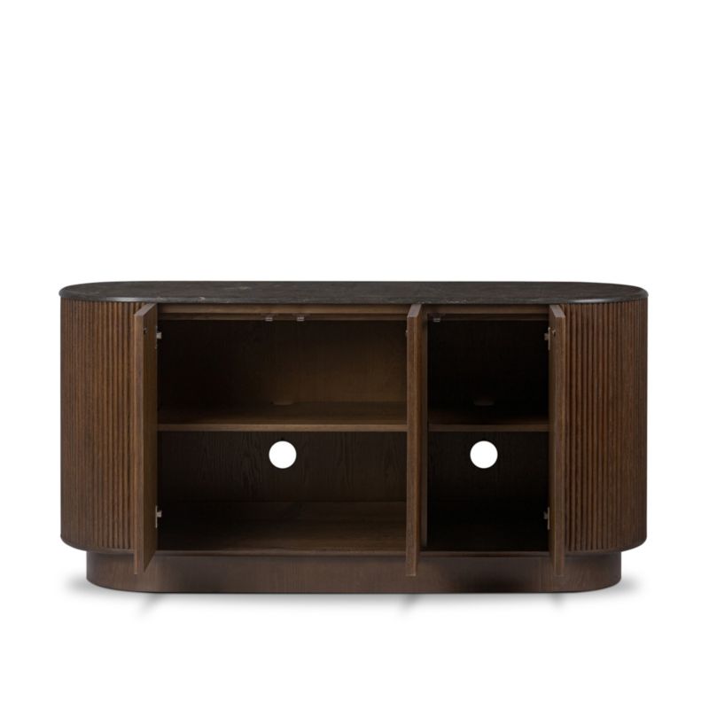 Baylor 63" 3-Door Oak Storage Media Console - image 1 of 9