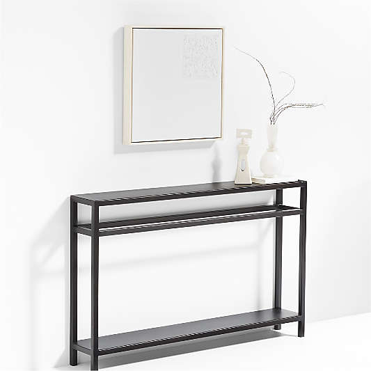 Echelon 48" Rectangular Bronze Iron Console Table with Shelf