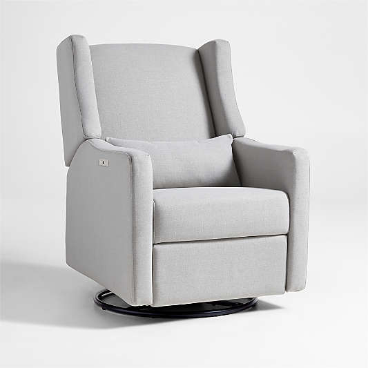 Babyletto Kiwi Grey Electronic Swivel Glider Power Recliner Nursery Chair
