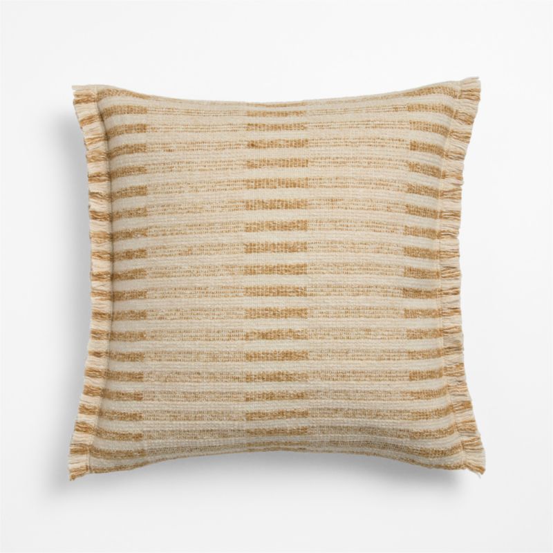 Bibury Wool Blend 20"x20" Camel Tan Throw Pillow Cover with Feather Insert - image 1 of 4
