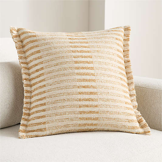 Bibury Wool Blend 20"x20" Camel Tan Throw Pillow Cover