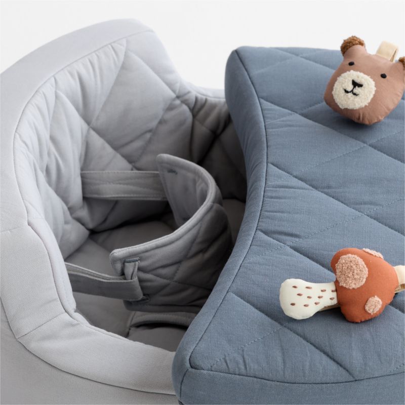 Organic Washable Blue Baby Activity Chair with Woodland Baby Rattle Set - image 4 of 7