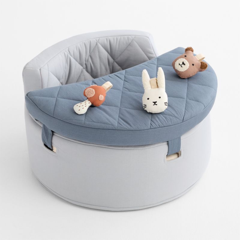 Organic Washable Blue Baby Activity Chair with Woodland Baby Rattle Set - image 3 of 7