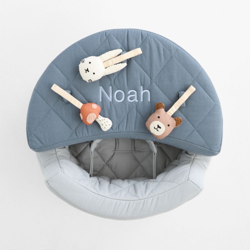 Organic Washable Blue Baby Activity Chair with Woodland Baby Rattle Set - image 1 of 7