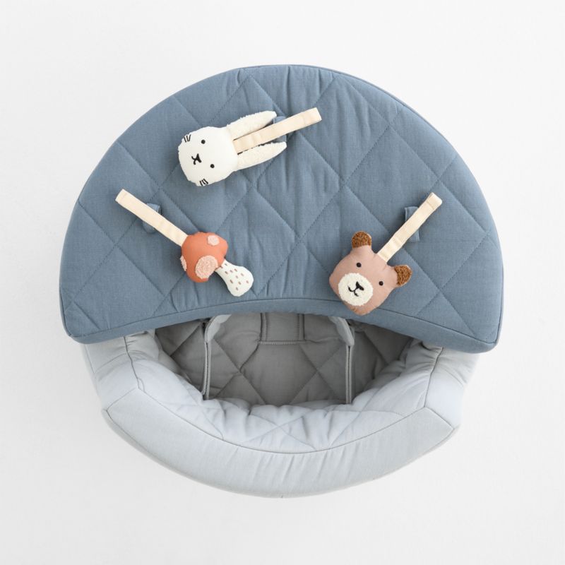 Organic Washable Blue Baby Activity Chair with Woodland Baby Rattle Set - image 2 of 7