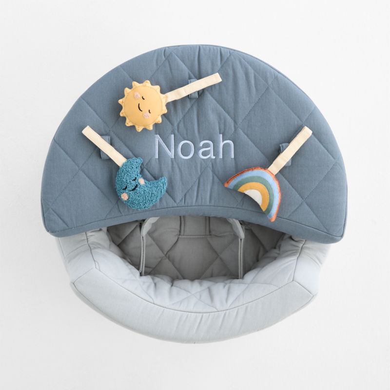 Organic Washable Blue Baby Activity Chair with Lunar Sun Baby Rattle Set - image 1 of 7