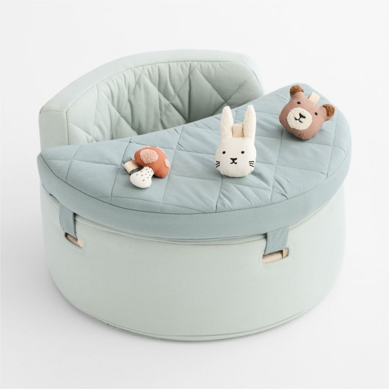 Organic Washable Green Baby Activity Chair with Woodland Baby Rattle Set - image 3 of 7