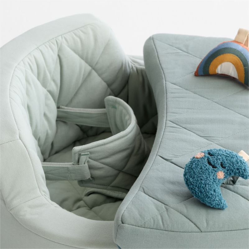 Organic Washable Green Baby Activity Chair with Lunar Sun Baby Rattle Set - image 4 of 7
