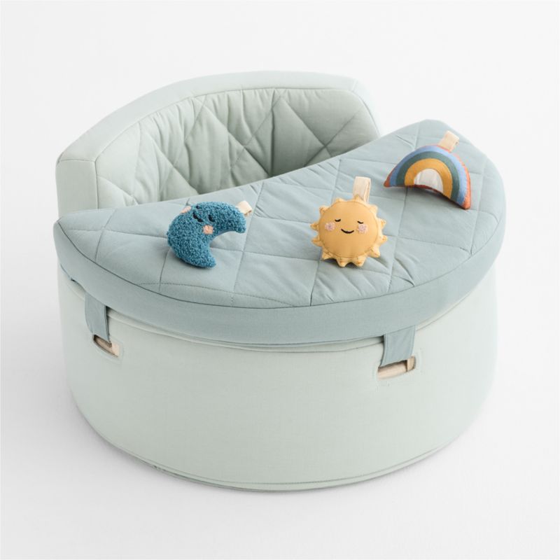Organic Washable Green Baby Activity Chair with Lunar Sun Baby Rattle Set - image 3 of 7