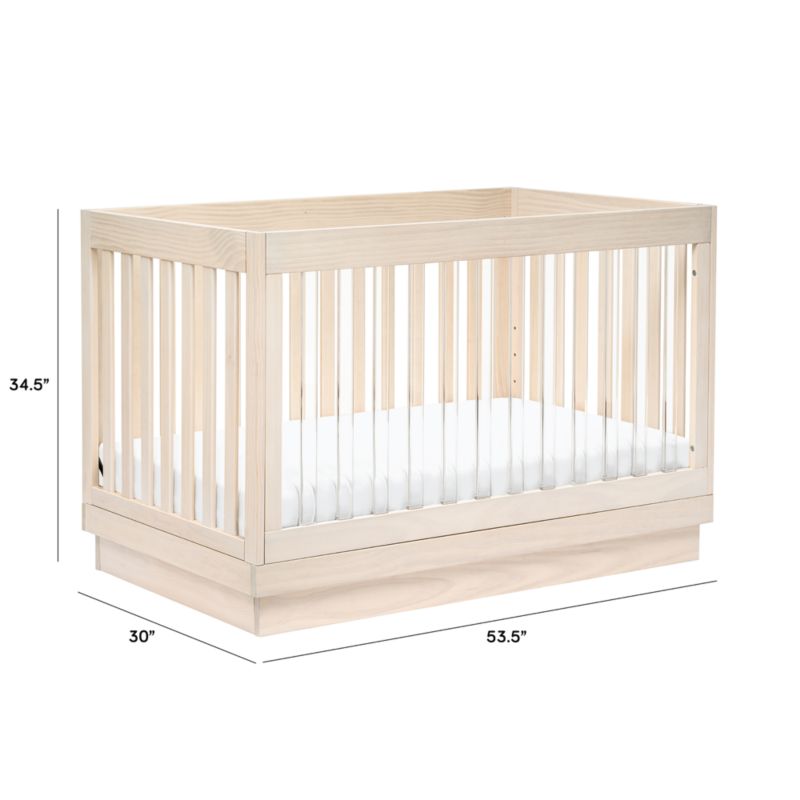 Babyletto Harlow Natural Acrylic 3-in-1 Convertible Baby Crib with ...