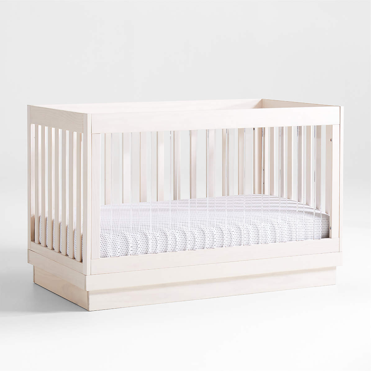 Babyletto Harlow Natural Acrylic 3-in-1 Convertible Baby Crib Toddler Bed Conversion Kit + Reviews | Crate & Kids