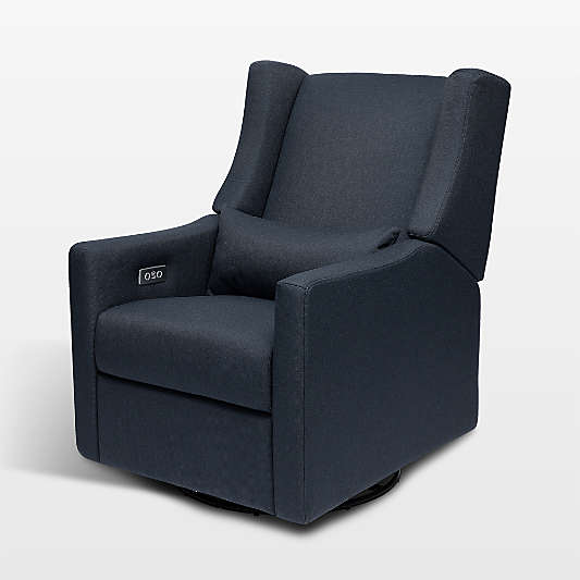 Babyletto Kiwi Navy Blue Electronic Swivel Glider Power Recliner Nursery Chair