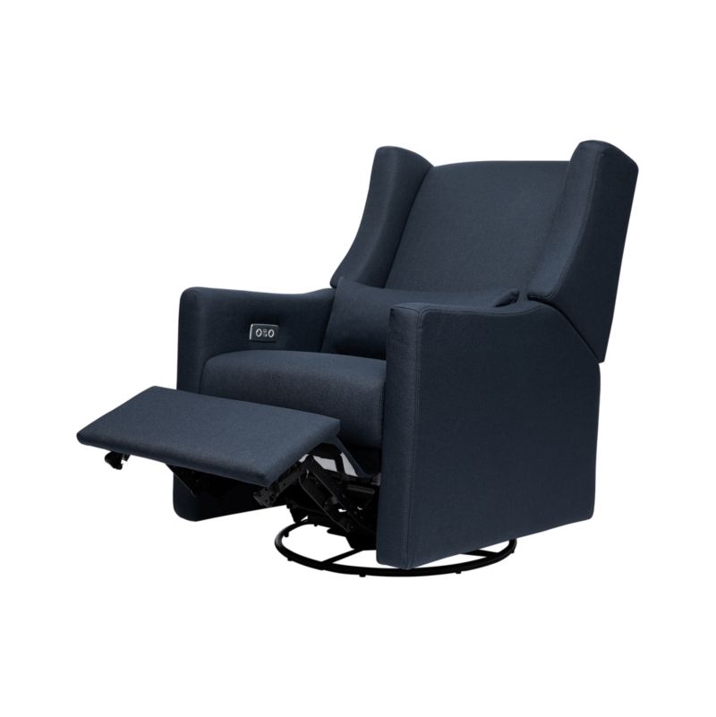 Babyletto Kiwi Navy Blue Nursery Power Glider Recliner Chair with Metal Base - image 4 of 12