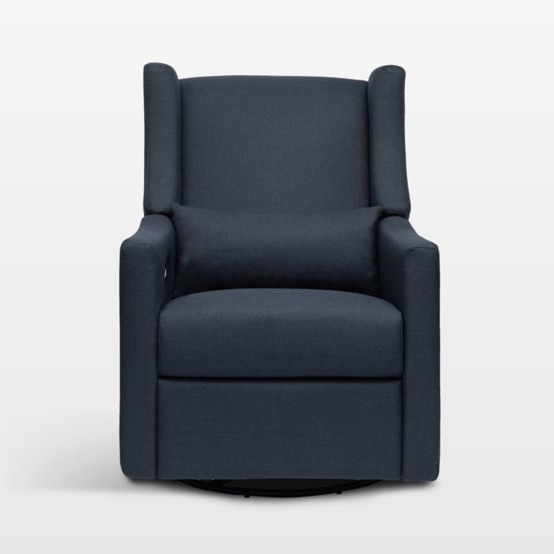 Babyletto Kiwi Navy Blue Nursery Power Glider Recliner Chair with Metal Base - image 2 of 12