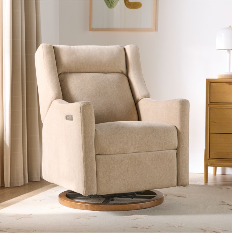 Babyletto Kiwi Pro Desert Tan Swivel Glider Power Recliner Nursery Chair - image 1 of 10