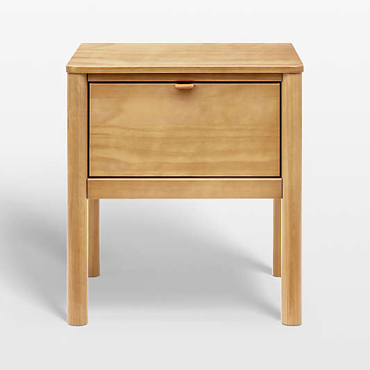 Babyletto Bondi Honey Wood Kids Nightstand with Drawer