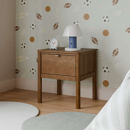 Babyletto Bondi Natural Walnut Kids Nightstand with Drawer