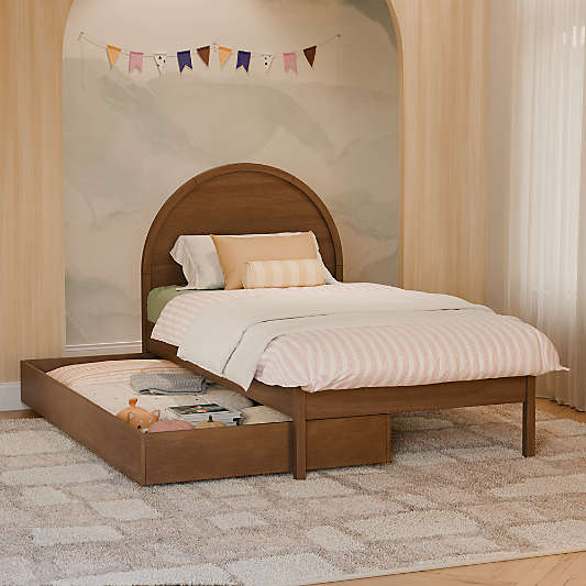 Babyletto Bondi Natural Walnut Wood Twin Kids Trundle Bed